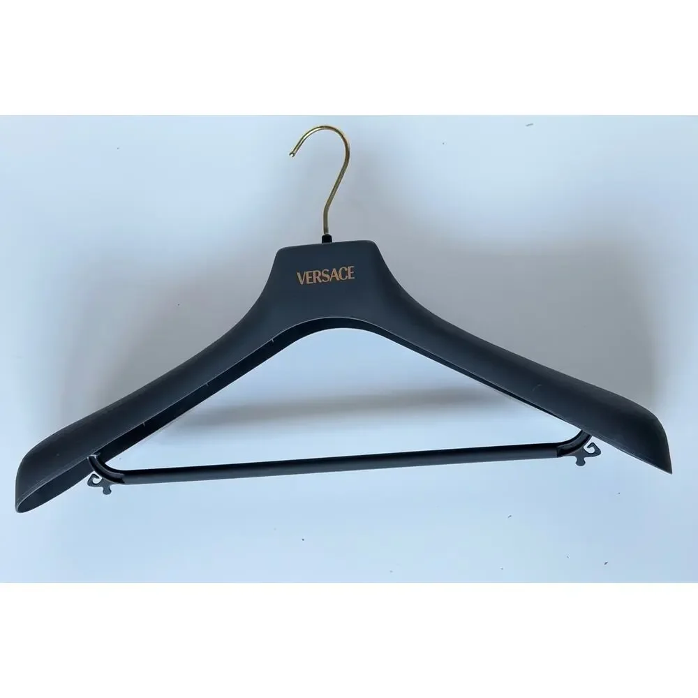 VERSACE Gray Plastic Suit/Jacket/Pants Hanger with Gold Hardware 17.6x7.5